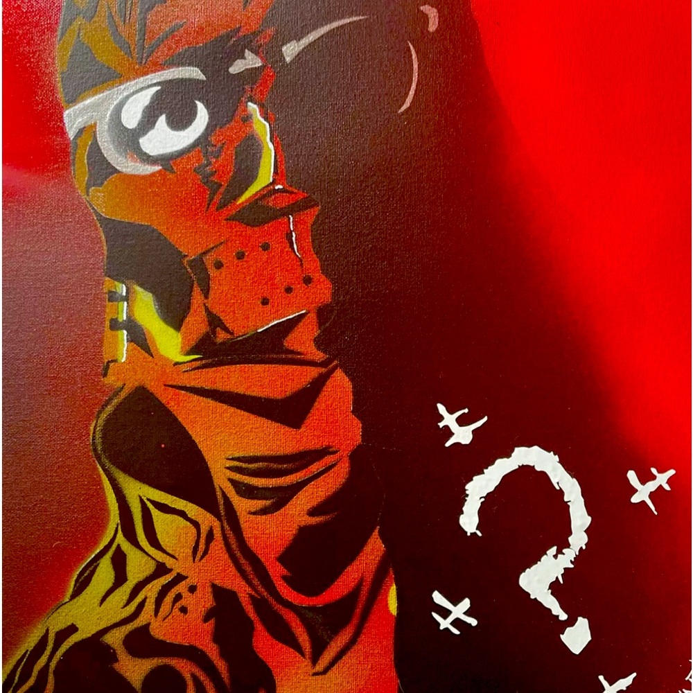 RIDDLER 2022 Spray painting On 16x20 Stretched Canvas with Permanent Vinyl  ?